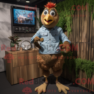 Brun kylling maskot kostume...