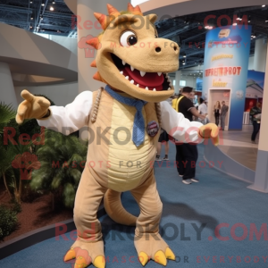 Tan Dragon maskotdraktfigur...