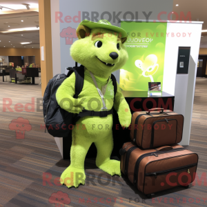 Lime Green Mongoose mascot...