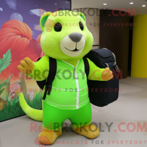 Lime Green Mongoose mascot...