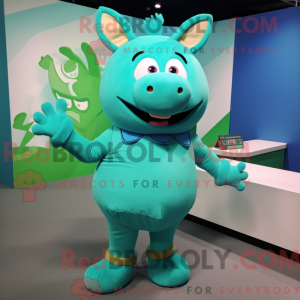 Postava maskota Teal Pig...