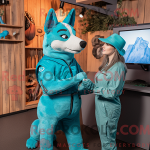 Turkis Dingo maskot kostume...
