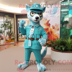Turkis Dingo maskot kostume...