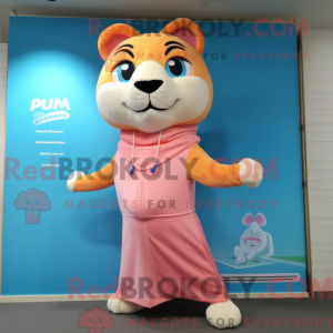 Peach Puma maskot kostume...