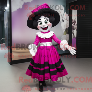 Magenta Mime maskot kostume...