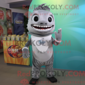 Grå Ceviche maskot kostume...