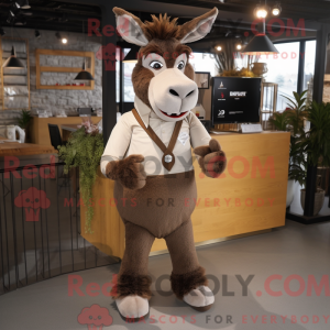 Brown Donkey mascot costume...