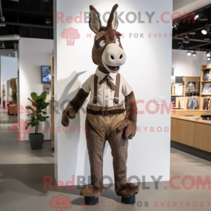 Brown Donkey mascot costume...