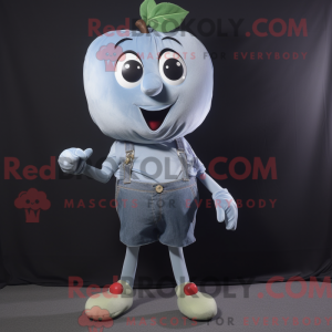 Silver Apple mascot costume...