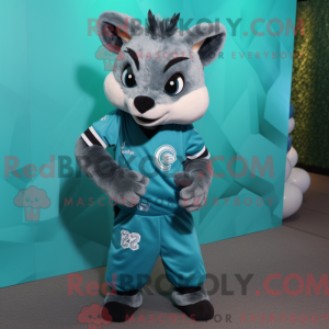 Cyan Civet maskot kostume...