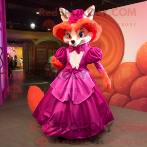 Magenta Fox Maskottchen...
