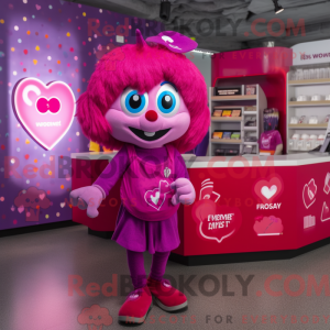 Magenta Heart mascot...