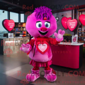Magenta Heart maskot...