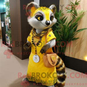 Gul Civet maskot kostume...