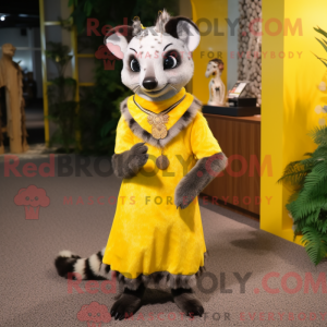 Yellow Civet mascot costume...