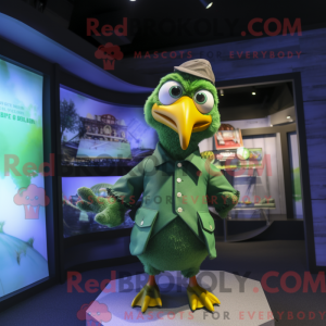 Green Crow mascot costume...