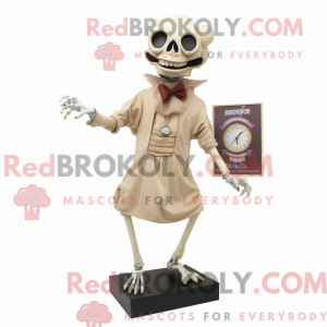Beige Undead maskot kostume...