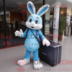 Sky Blue Rabbit mascot...