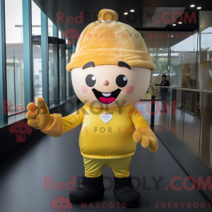 Gold Cupcake mascot costume...