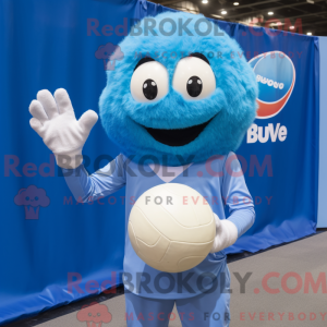 Blå volleyball bold maskot...