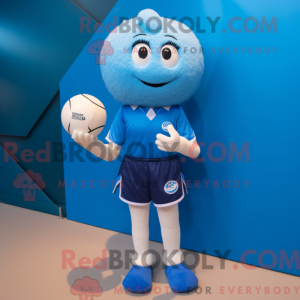 Blå volleyball bold maskot...