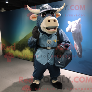 Navy Zebu mascot costume...