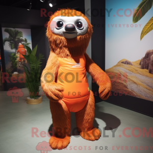 Orange Sloth mascot costume...