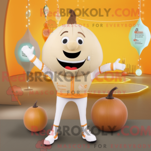 Beige Pumpkin maskot drakt...