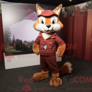 Maroon Fox Maskottchen...