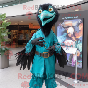 Teal Crow mascottekostuum...