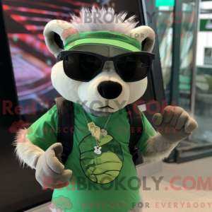 Green Ferret mascot costume...
