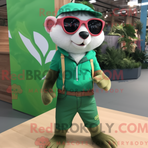 Green Ferret mascot costume...