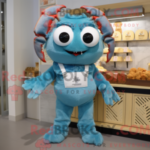 Cyan Crab Cakes Maskottchen...