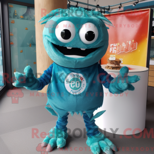 Teal Crab Cakes mascot...