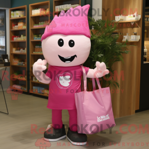 Pink spinat maskot kostume...