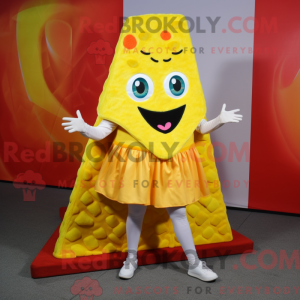 Yellow Pizza Slice maskot...