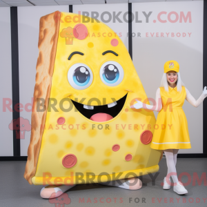 Yellow Pizza Slice maskot...