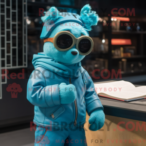 Cyan Goulash mascot costume...