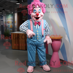 Roze clown mascottekostuum...