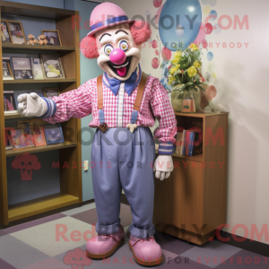 Roze clown mascottekostuum...