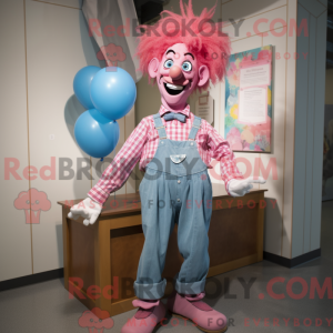 Roze clown mascottekostuum...