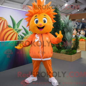 Maskotdraktfigur i oransje...