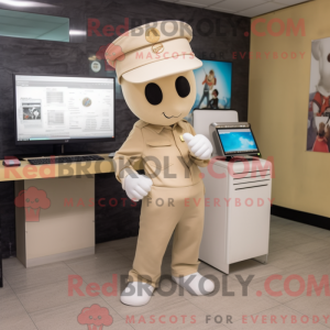 Beige Computer mascot...