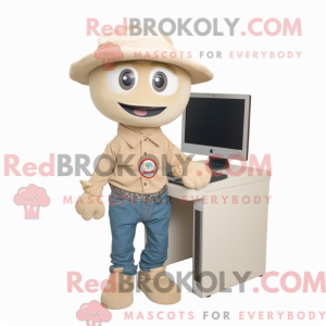 Beige Computer maskot...