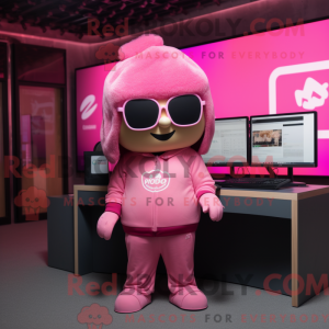 Pink Computer mascot...