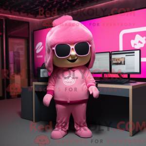 Pink Computer maskot...