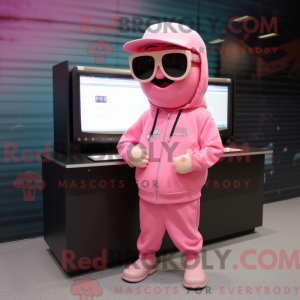 Pink Computer mascot...