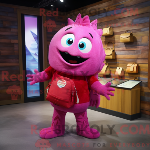 Magenta Cod mascot costume...
