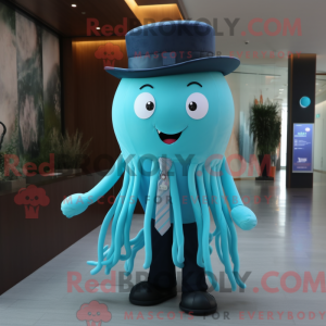 Cyan Jellyfish mascot...