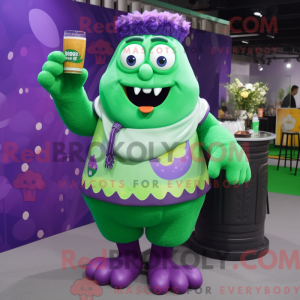 Purple Green Beer mascot...